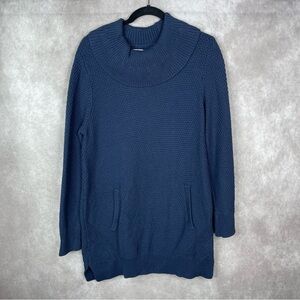 Duluth Trading Co Heritage Cowl Neck Knit Sweater Tunic In Blue Women's Size M